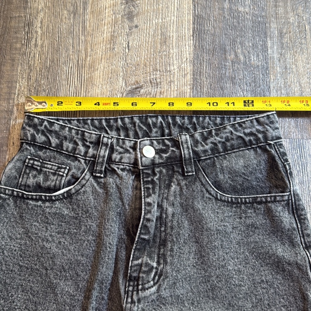 SHEIN Gray Black High Rise Waist Mom Denim Jeans Women’s Size Small - Picture 4 of 9